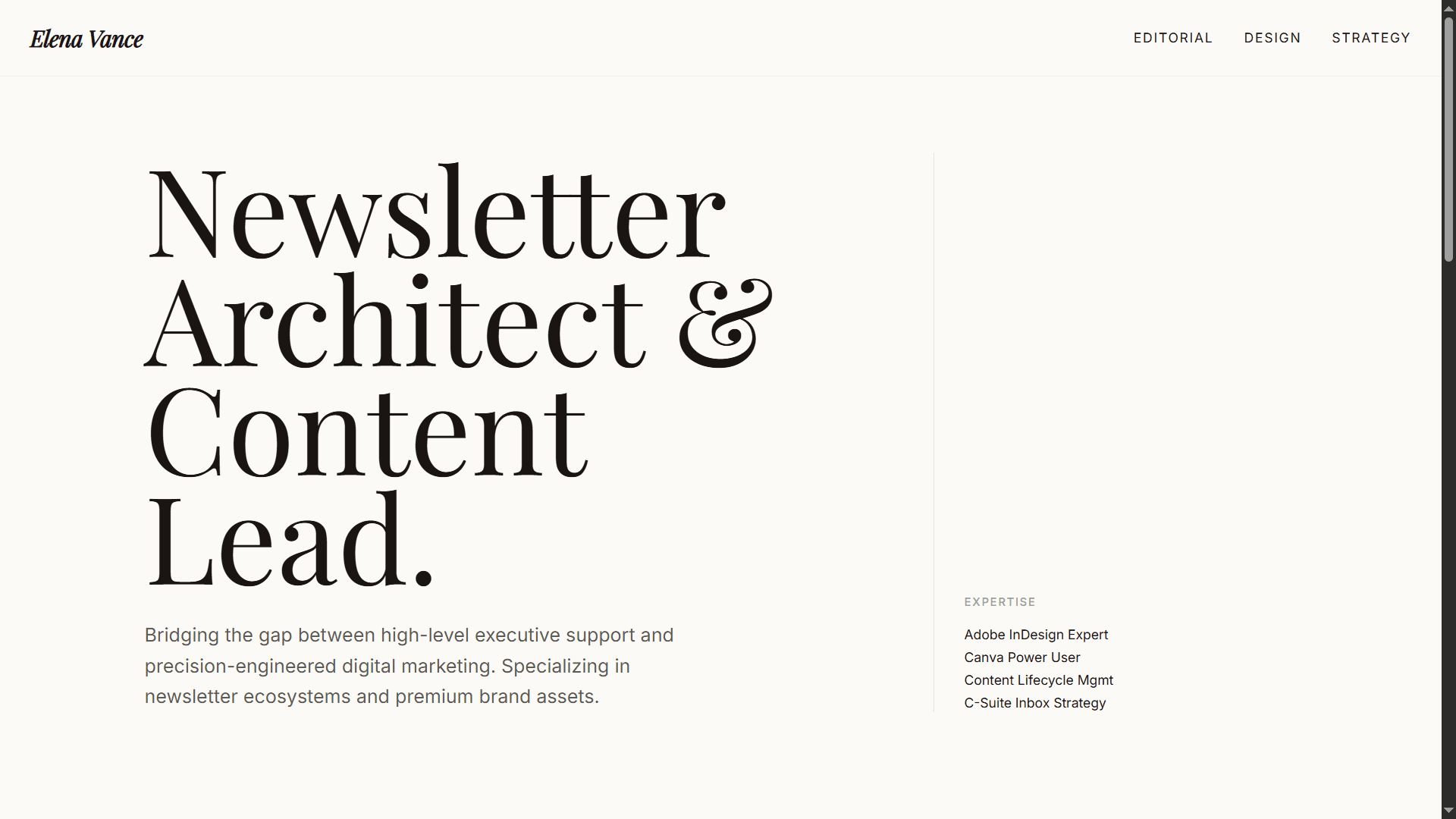 Elena Vance | Newsletter Architect & Content Lead